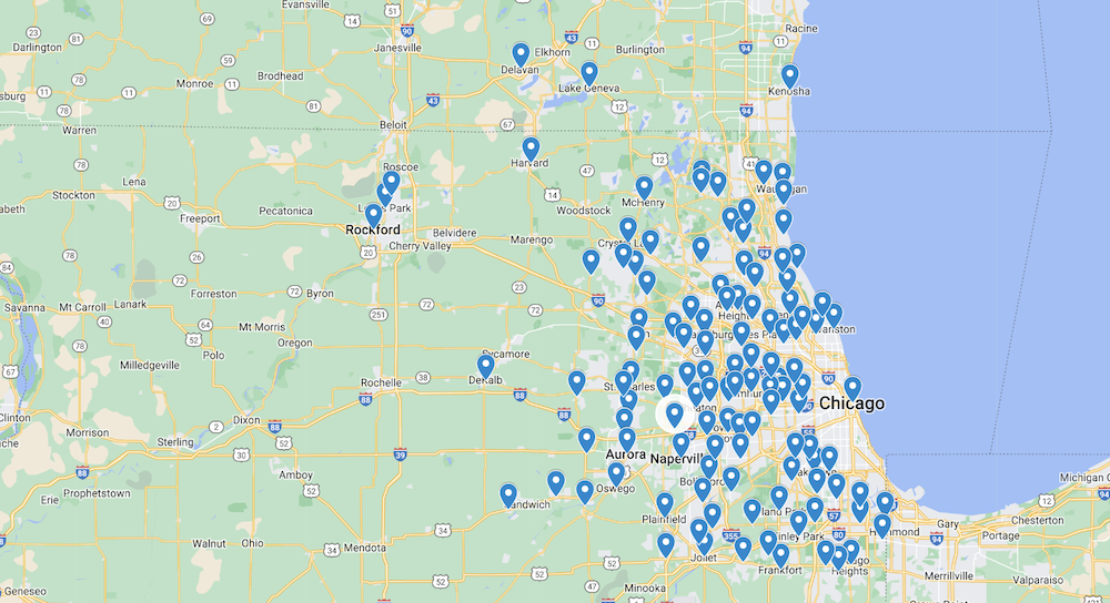 cities we service for window washing, gutter cleaning, and power washing